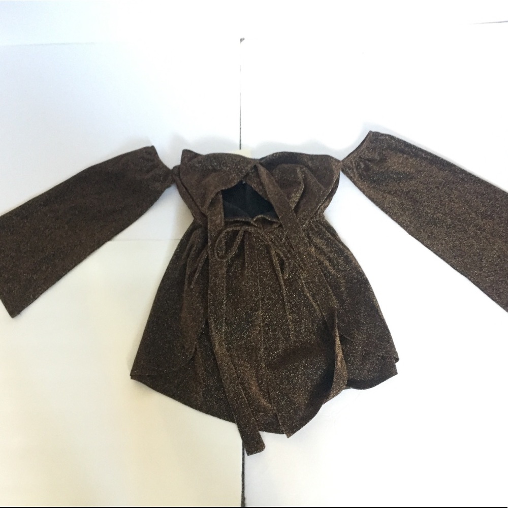 NWT SWEET POT brown and gold sparkle top size: 10